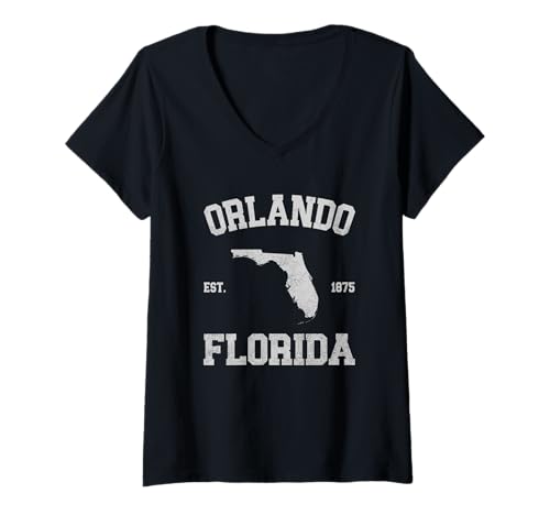 Damen Orlando T-Shirt mit V-Ausschnitt von Orlando, Florida FL Designs 0825