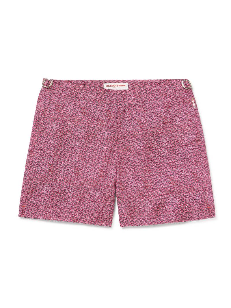 Orlebar Brown - Bulldog Riptide Straight-Leg Mid-Length Printed Recycled Swim Shorts - Men - Pink - UK/US 32 von Orlebar Brown