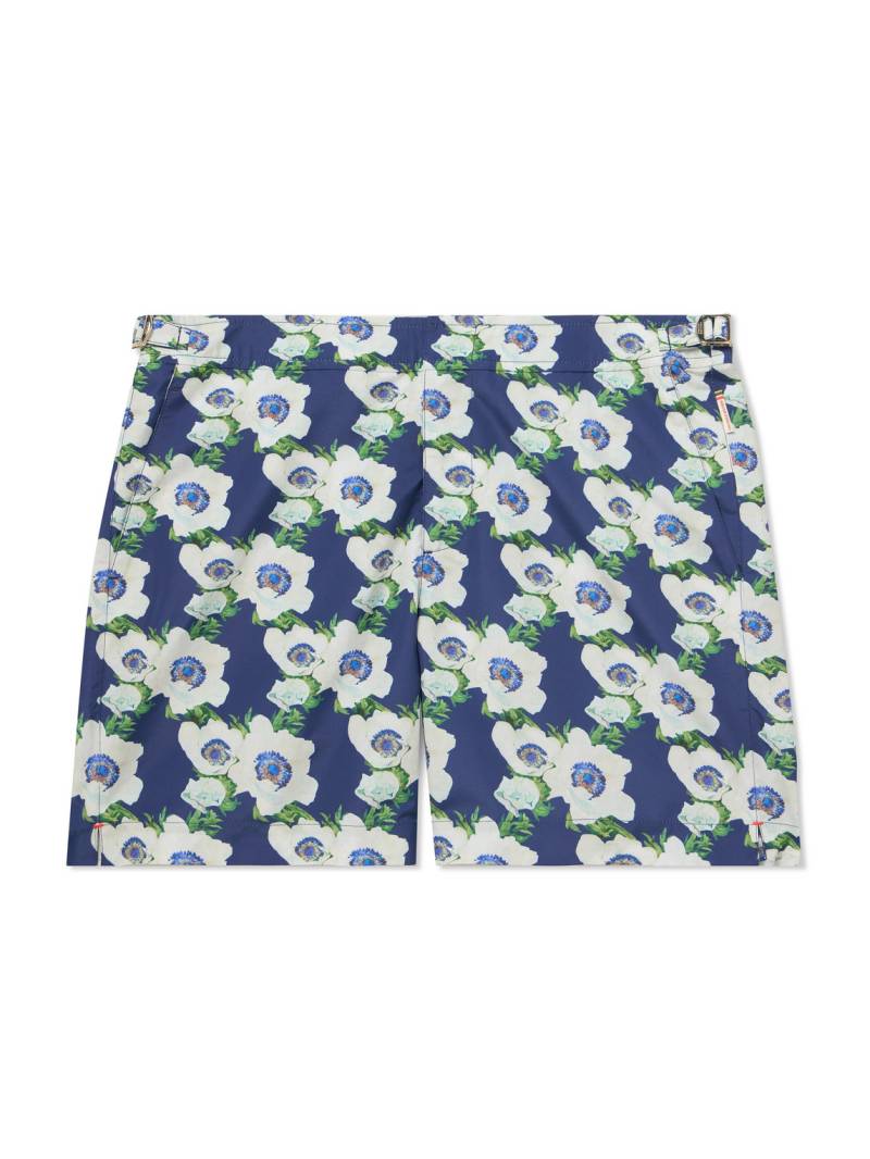 Orlebar Brown - Bulldog Straight-Leg Mid-Length Floral-Print Recycled Swim Shorts - Men - Blue - UK/US 36 von Orlebar Brown