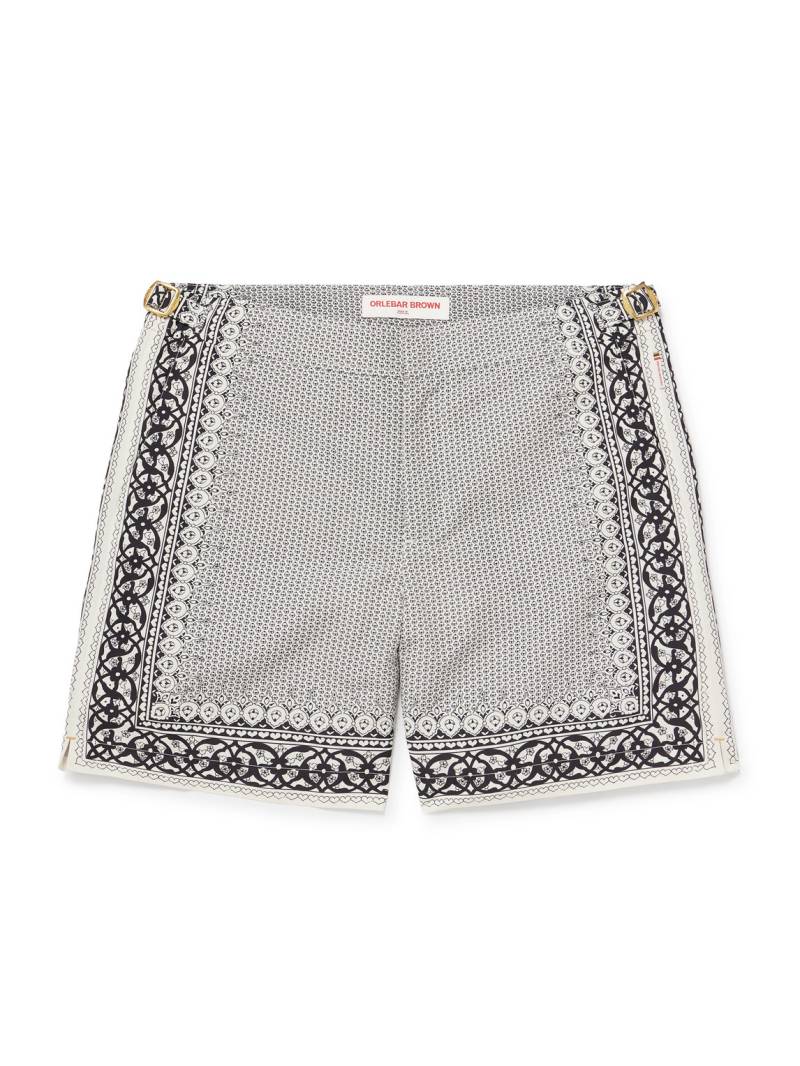 Orlebar Brown - Bulldog Straight-Leg Mid-Length Printed Recycled Swim Shorts - Men - Gray - UK/US 38 von Orlebar Brown