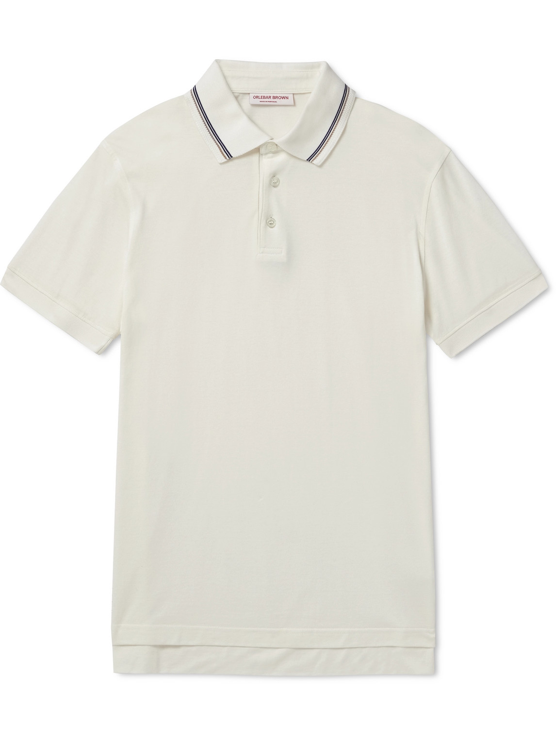 Orlebar Brown - Dominic Striped Organic Cotton and Lyocell-Blend Polo Shirt - Men - Neutrals - L Orlebar Brown - Dominic Striped Organic Cotton and Lyocell-Blend Polo Shirt - Men - Neutrals - L von Orlebar Brown