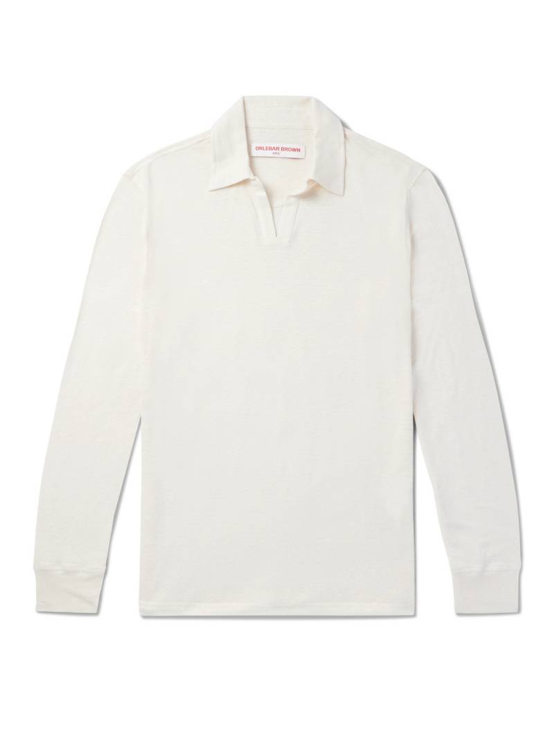 Orlebar Brown - Felix Linen-Blend Jersey Polo Shirt - Men - Neutrals - L von Orlebar Brown