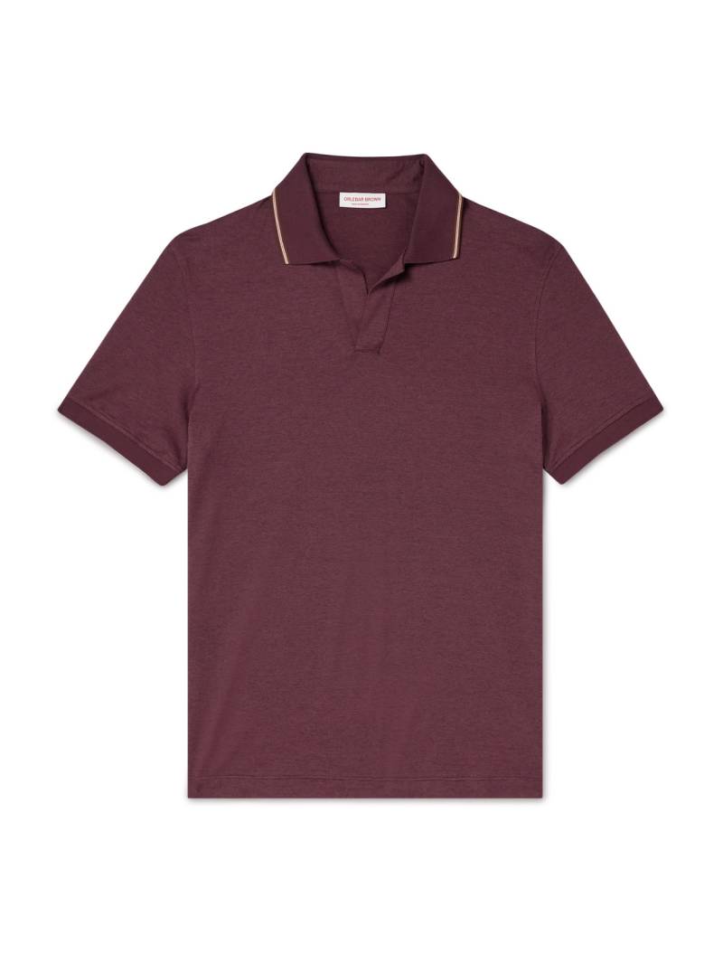 Orlebar Brown - Felix Striped Cotton and Lyocell-Blend Polo Shirt - Men - Red - XXL von Orlebar Brown