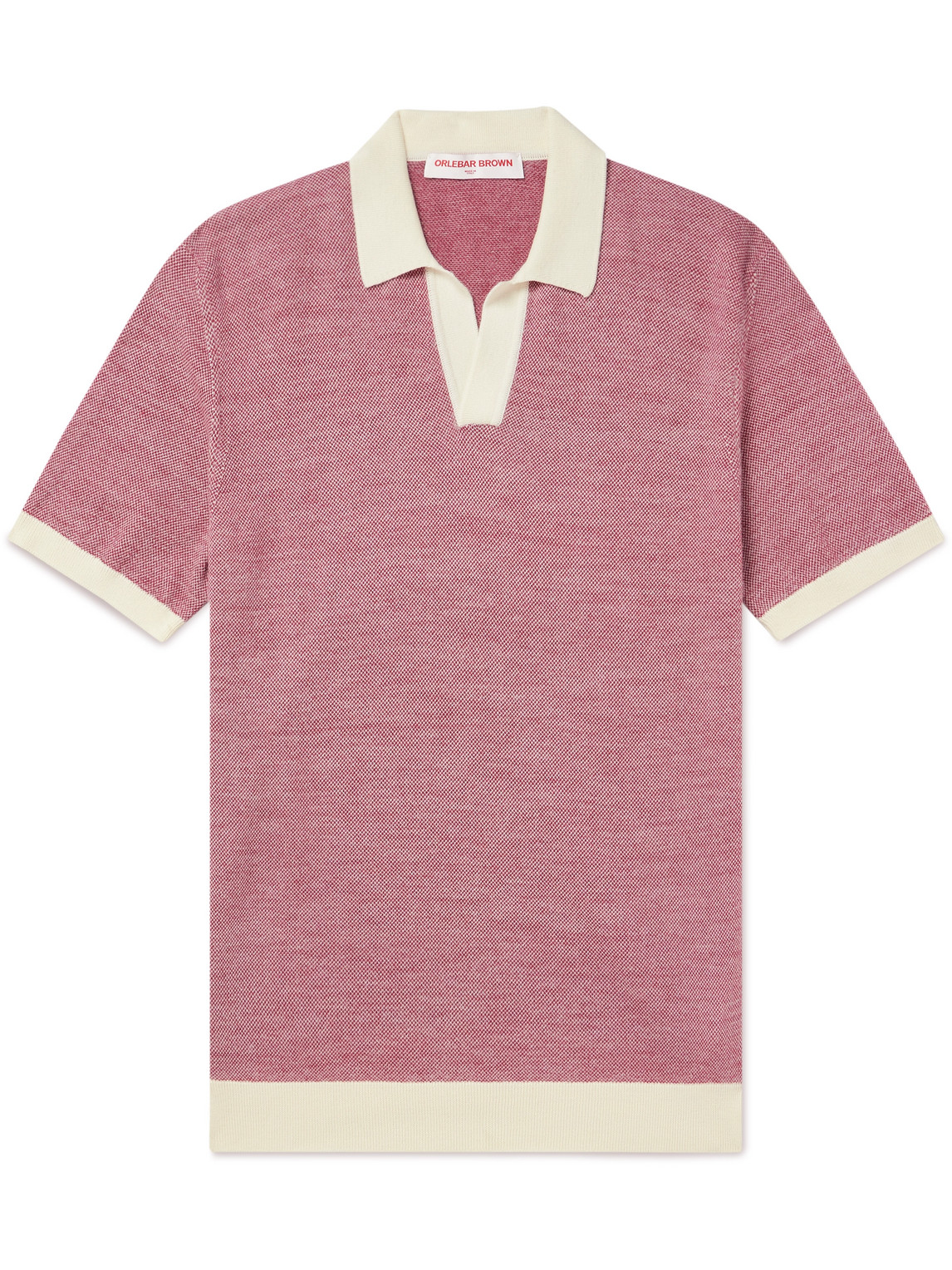 Orlebar Brown - Horton Merino Wool and Cotton-Blend Polo Shirt - Men - Red - M von Orlebar Brown