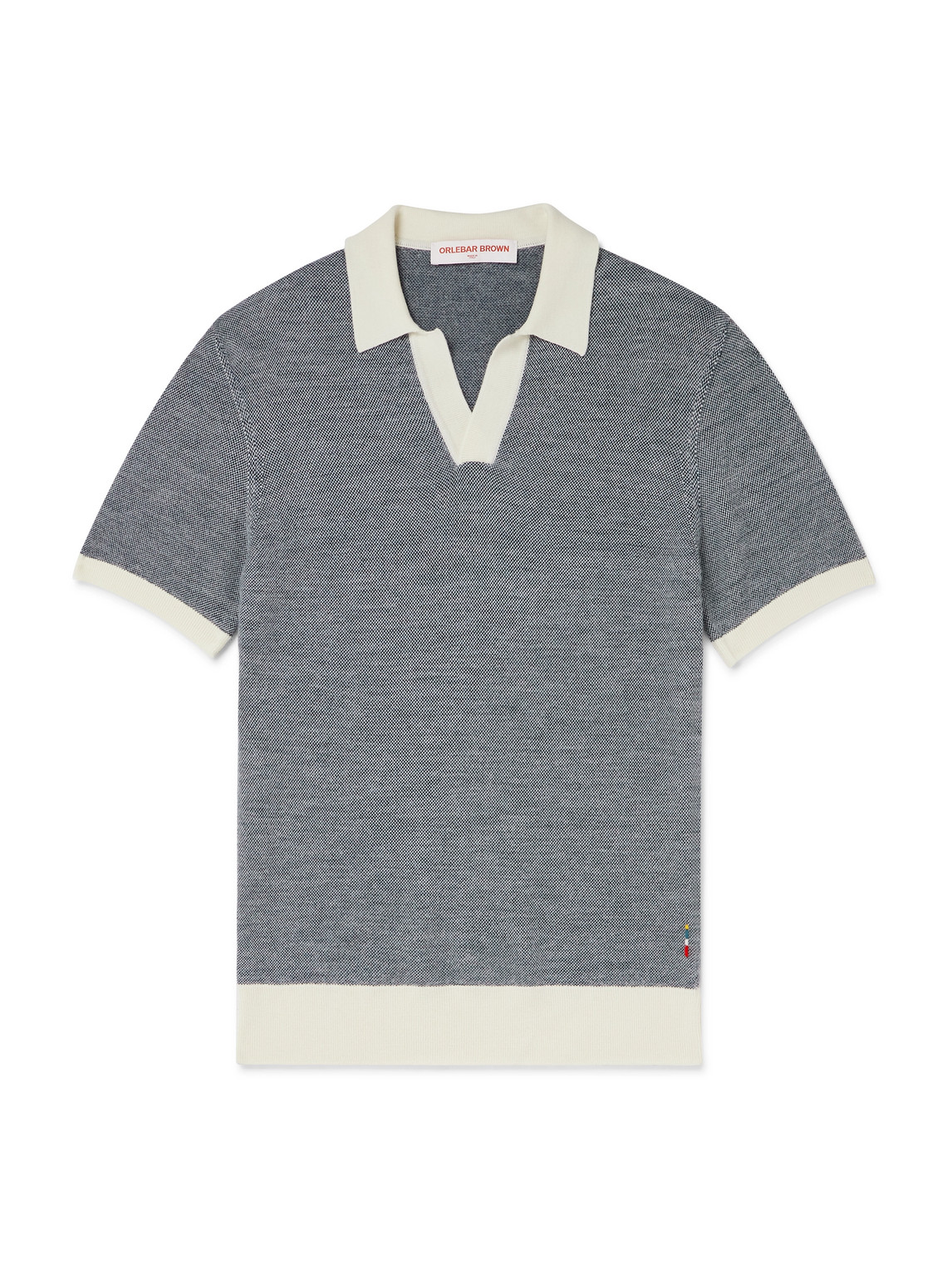 Orlebar Brown - Horton Slim-Fit Merino Wool and Cotton-Blend Polo Shirt - Men - Blue - XL von Orlebar Brown