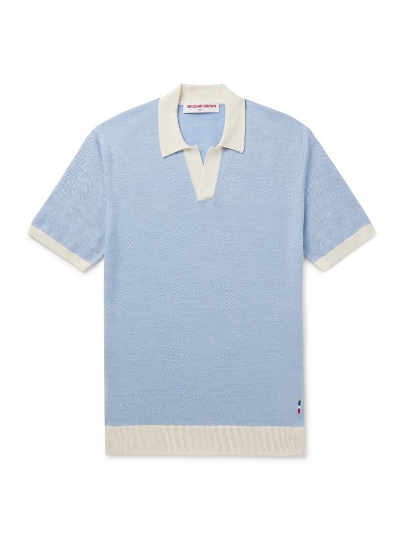 Orlebar Brown - Horton Slim-Fit Wool and Cotton-Blend Polo Shirt - Men - Blue - XXL Orlebar Brown - Horton Slim-Fit Wool and Cotton-Blend Polo Shirt - Men - Blue - XXL von Orlebar Brown