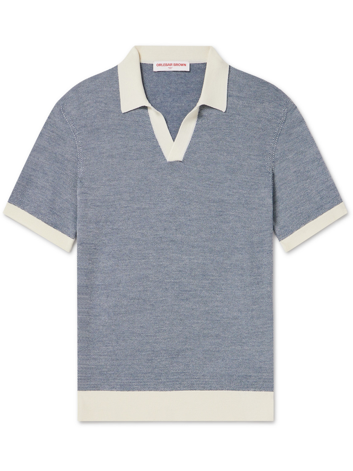 Orlebar Brown - Horton Wool and Cotton-Blend Polo Shirt - Men - Blue - S von Orlebar Brown