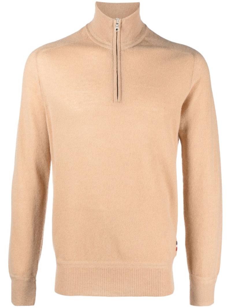 Orlebar Brown Lennard Kaschmirpullover mit Reißverschluss - Nude von Orlebar Brown