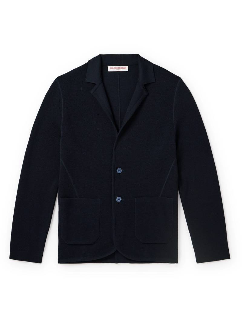 Orlebar Brown - Rainer Merino Wool-Piqué Cardigan - Men - Blue - XXL von Orlebar Brown
