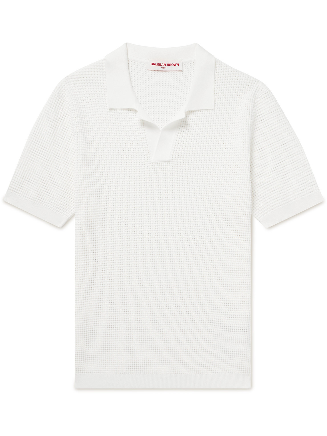 Orlebar Brown - Roddy Slim-Fit Camp-Collar Pointelle-Knit Polo Shirt - Men - White - XL von Orlebar Brown