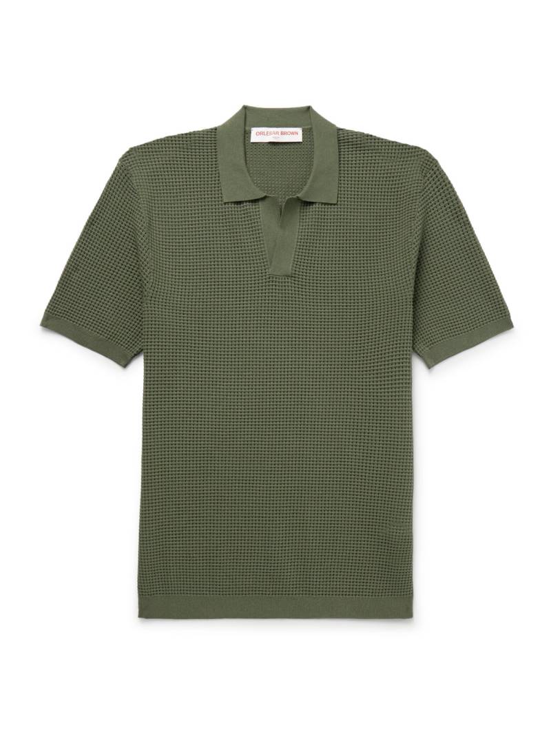 Orlebar Brown - Roddy Waffle-Knit LENZING™ ECOVERO™-Blend Polo Shirt - Men - Green - XXL von Orlebar Brown