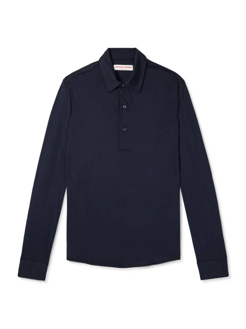 Orlebar Brown - Sebastian Slim-Fit Merino Wool-Jersey Polo Shirt - Men - Blue - XXL von Orlebar Brown