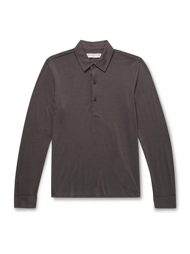 Orlebar Brown - Sebastian Slim-Fit Merino Wool Polo Shirt - Men - Brown - XXL von Orlebar Brown