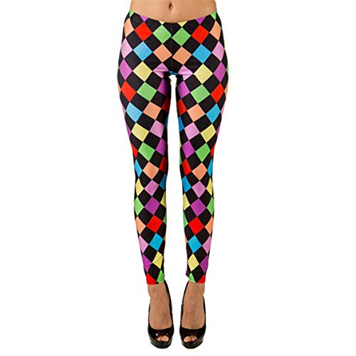 Orlob Damen Kostüm Zubehör Bunte Karo Leggings Karneval Fasching Gr.L/XL von Orlob