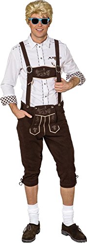 Trachtenhose knielang Gr. 48 - 60 Latzhose braun Oktoberfest Bayern Hose (52) von Orlob