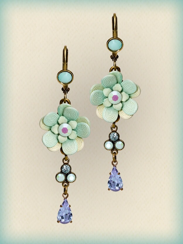 Pastel Ohrringe, Bridgerton Schmuck, Turquoise Baumeln Messy Kokette, Orly Zeelon, Baumeln Ohrringe von OrlyZeelon