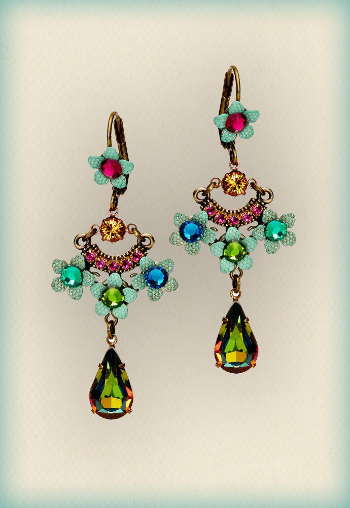 Viele Farben Von Blumen Tear Drop Ohrringe - 208301-1202 Orly Zeelon Messy Coquette von OrlyZeelon