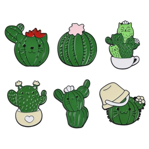 Ornazy Anstecknadeln mit grünem Kaktus-Motiv, niedliche Emaille, Wüstenpflanze, Brosche für Rucksack, Kleidung, Dekoration, Zubehör, 6 Stück Ornazy Anstecknadeln mit grünem Kaktus-Motiv, niedliche Emaille, Wüstenpflanze, Brosche für Rucksack, Kleidung, Dekoration, Zubehör, 6 Stück von Ornazy