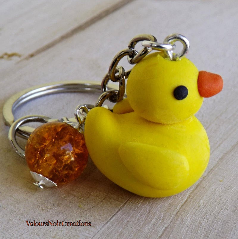 Gelber Enten-Schlüsselanhänger Aus Polymer Clay Gelber Enten-Schlüsselanhänger Aus Polymer Clay von OrnellaDiScala