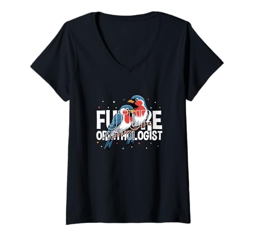 Damen Zukünftiger Ornithologe, Student, Vogelbeobachtung, Studium der Vögel T-Shirt mit V-Ausschnitt Damen Zukünftiger Ornithologe, Student, Vogelbeobachtung, Studium der Vögel T-Shirt mit V-Ausschnitt von Ornithology Student Birding Designs