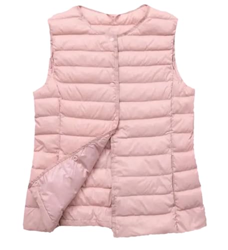 Ornrjfll Damen Warme Westen Ultraleichte Daunenweste Frauen Weste Warm Ärmellos Bedeckt Button Down Weste, 3, 50 von Ornrjfll