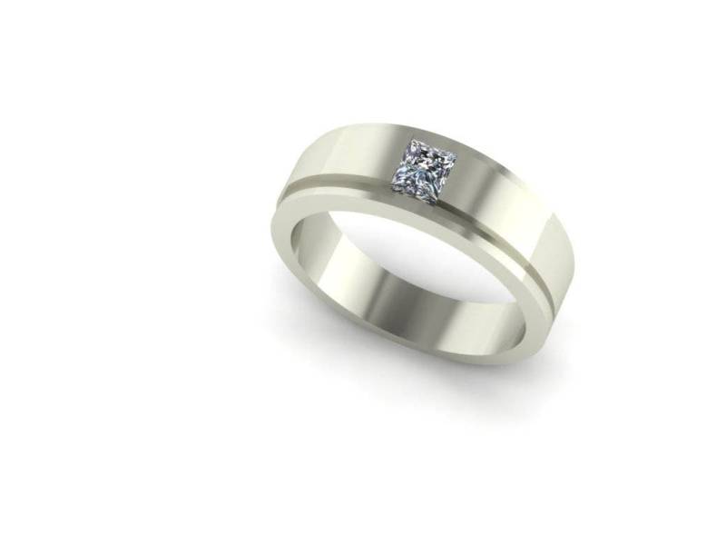 Herren Single Stone Diamant Ehering Mrc67 4000-40 von OroMaya
