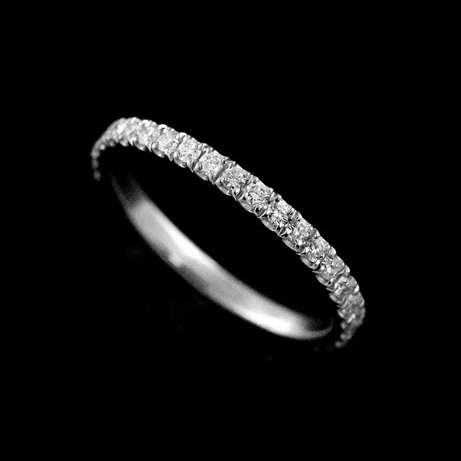 Diamant Ehering, Konfliktfreie Diamanten, Cut Down Micro Pave Setting, Gerader Ehering 1, 7 Mm Gold Platin von OroSpot