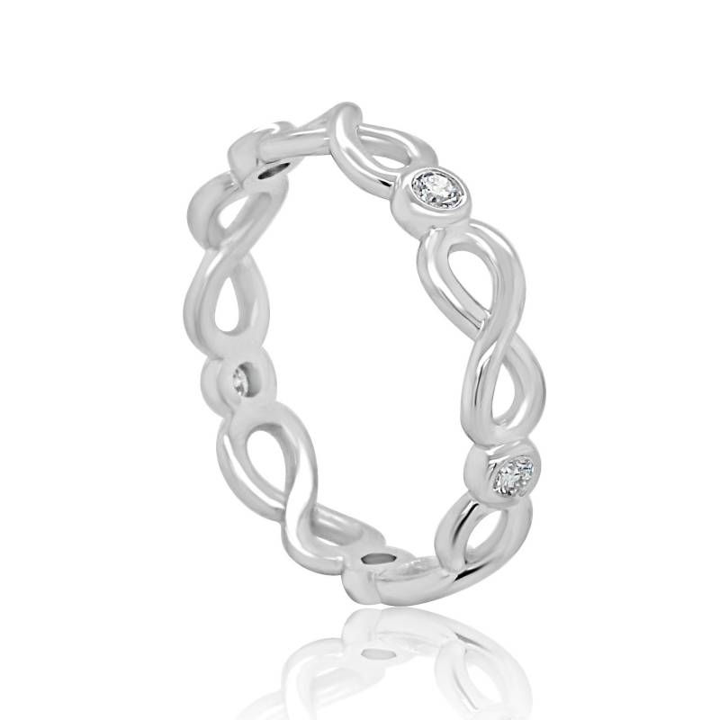 Diamant Unendlichkeit Ehering , Milgrain Lünette Eternity Ring Konfliktfrei Gelbgold 4 Mm Cutout von OroSpot