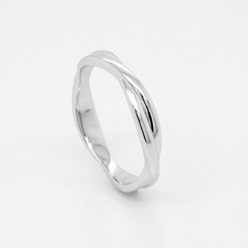 Doppelt Gedrehter Ehering, Infinity Trauring, Verflochtener Ring, Geflochtener Eternity Band, Liebesknoten Platin Goldring 3 Mm von OroSpot