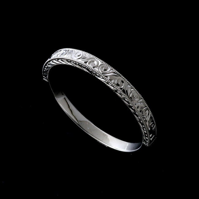 Ehering Mit Gravur, Art Deco Ehering, 2, 3 Mm Flacher Auf Halbem Weg Damen Kein Nickel Gold Platin Ring von OroSpot