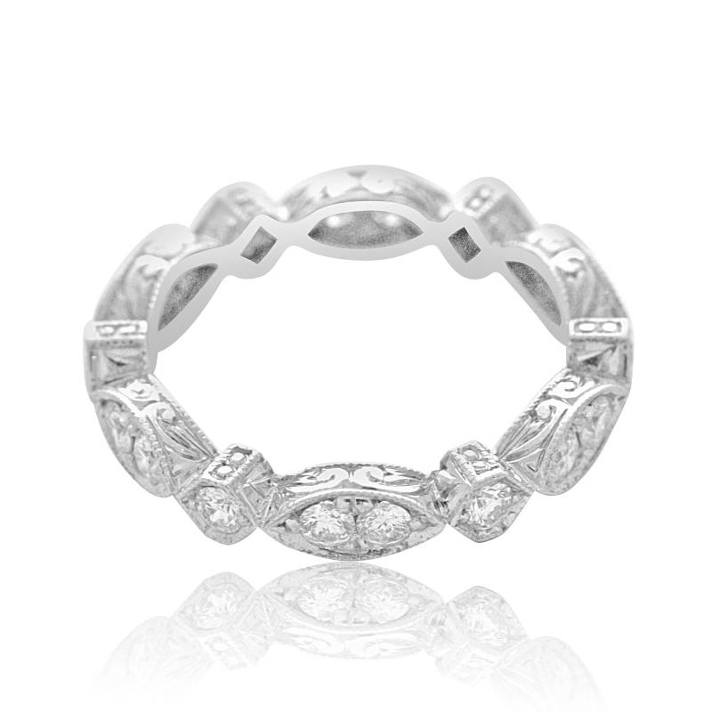 Marquise Ehering, Sechseck Diamant Vintage Replik, Ehering Im Antiken Stil Goldring 3.4 Mm von OroSpot