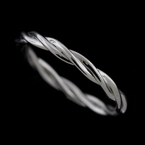 Twisted Wedding Band, Infinity Ehering, Verflochtener Ring, Geflochtener Liebesknoten Eternity Gold Platin Ehering von OroSpot