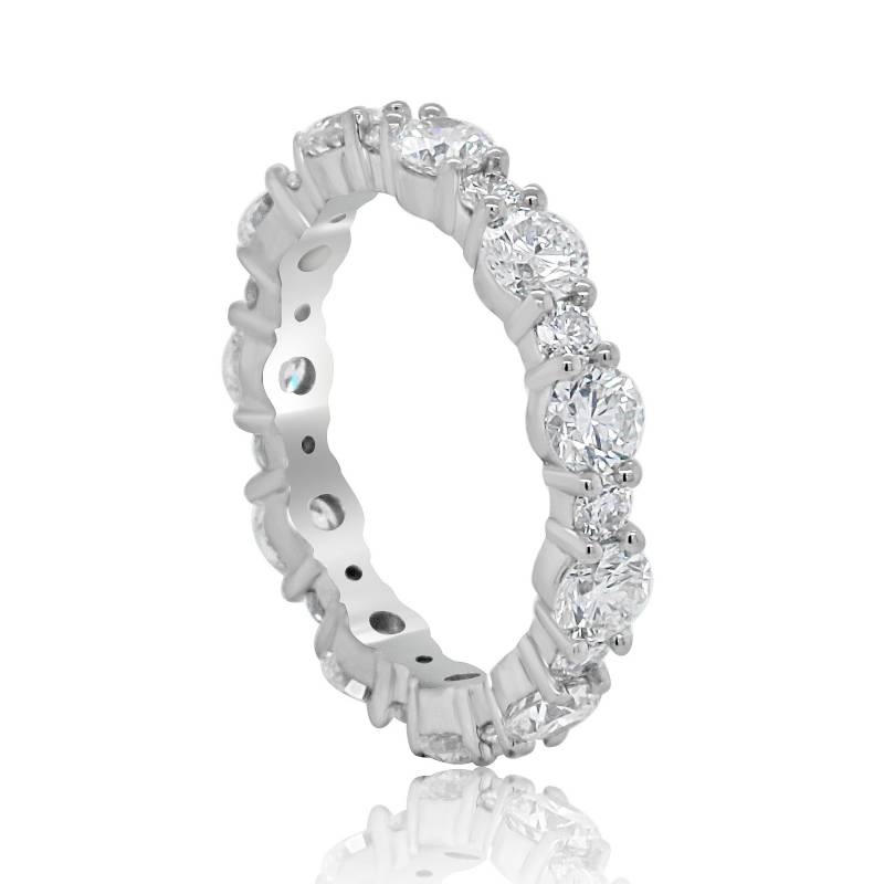 Wechseldiamant Ehering, Graduierter Diamantring, Eternity 2, 6Ct Band, Geteilter 18K Diamantring 3, 6 Mm von OroSpot