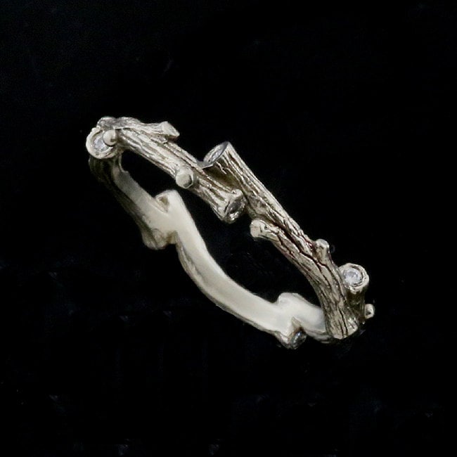 Zweig Diamant Band, Baumzweige Hochzeitsring, Einzigartige Ewigkeit Polieren Gold Nicht Rhodium Ehering 4 Mm von OroSpot