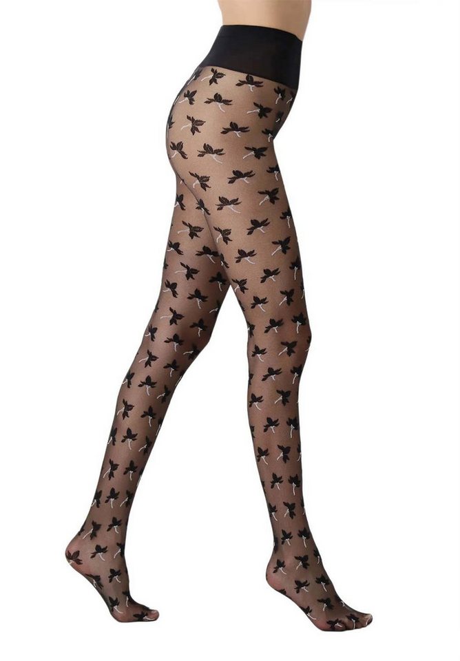 Oroblú Feinstrumpfhose mit floralem Muster PRIMROSES 20 DEN (Packung 1 St. 1er-Pack) transparent & matt von Oroblú