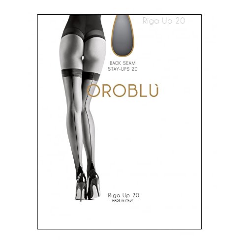 Oroblu halterlose Strümpfe Riga Up 20 (L, Schwarz) von Oroblu