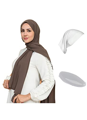 Orochi hijab + unertuch + hijab pins= 13 euro, versand von Deutschland chiffon hijab kopftuch + baumwolle untertuch (x2), 175x75 cm von Orochi