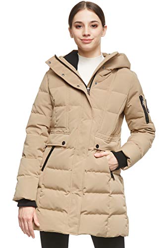 Orolay Damen Kapuzenjacke Daunenmantel Warmer Winter Puffermantel Verdickt Steppmantel Khaki L von Orolay