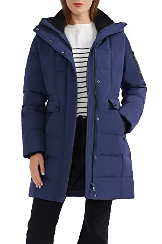 Orolay Damen Kapuzenjacke Daunenmantel Warmer Winter Puffermantel Verdickt Steppmantel Marine XS von Orolay