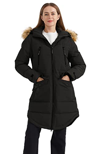 Orolay Damen Verdickte Daunenjacke Mit Kapuze Winter Puffermantel Female Steppmantel Schwarz L von Orolay