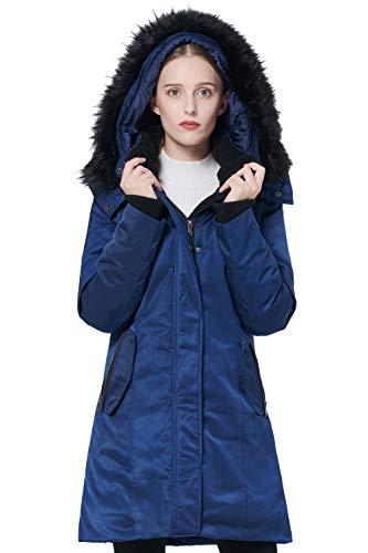 Orolay Damen Daunenjacke Wintermantel mit Abnehmbarer Kapuze Marinenblau M von Orolay