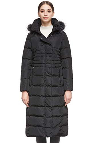 Orolay Damen Daunenjacke mit Langem Pelz-Kapuzenmantel mit Raglanärmeln Schwarz XL von Orolay