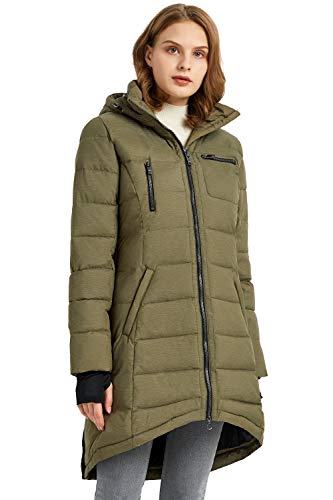 Orolay Damen Daunenmantel Winterjacke Langarm, Kaper Grün, XXL von Orolay