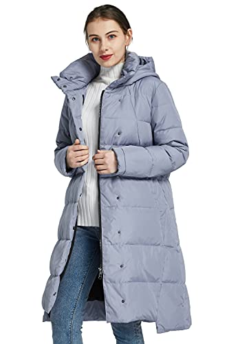 Orolay Damen Daunenmantel Warm Winter Jacke mit Kapuze Stilvoll Blau L von Orolay