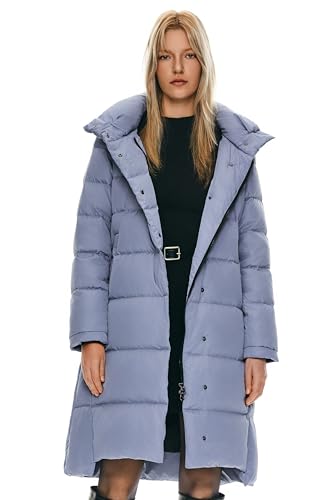 Orolay Damen Daunenmantel Warm Winter Jacke mit Kapuze Stilvoll Blau XXL von Orolay