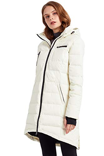 Orolay Damen Daunenmantel Winterjacke Langarm, Creme, M von Orolay