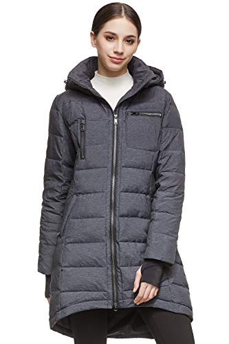 Orolay Damen Daunenmantel Winterjacke Langarm, Schwarzgrau, XXL von Orolay