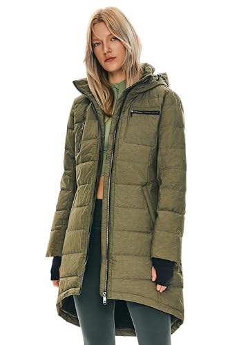Orolay Damen Daunenmantel Winterjacke Langarm, Kaper Grün, XL von Orolay