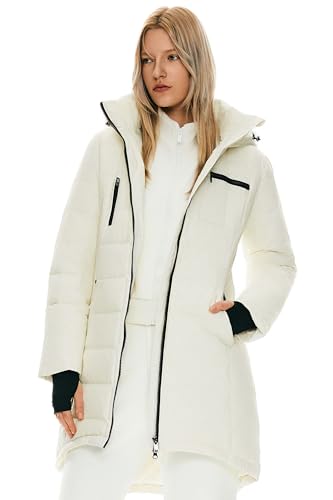 Orolay Damen Daunenmantel Winterjacke Langarm, Creme, S von Orolay