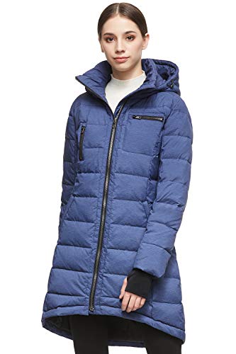 Orolay Damen Daunenmantel Winterjacke Langarm, Blau, M von Orolay